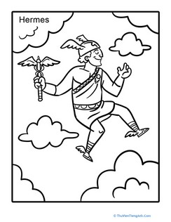 Greek God Hermes Coloring Page