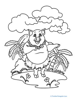 Color the Hula Pig