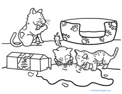 Color the Kittens and their Milk