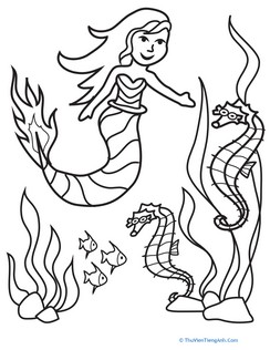 Color the Marvelous Mermaid: #2