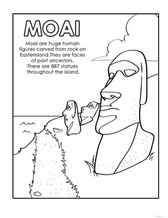 Easter Island Coloring Page