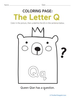 Coloring Page: The Letter Q