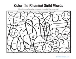 Color the Rhyming Sight Words VII
