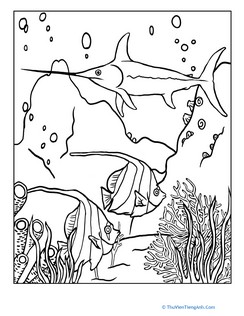 Underwater Scene Coloring Page