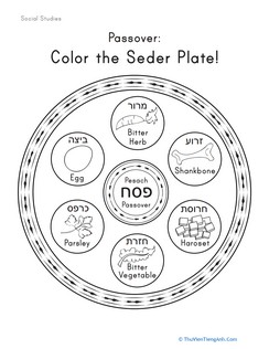 Color the Seder Plate