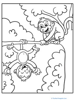 Silly Monkeys Coloring Page