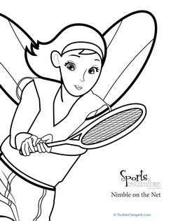 Color the Sports Fairy: Tennis