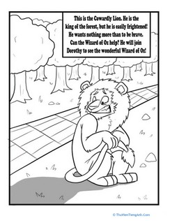 The Cowardly Lion Coloring Page