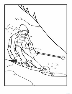 Color the Downhill Skier