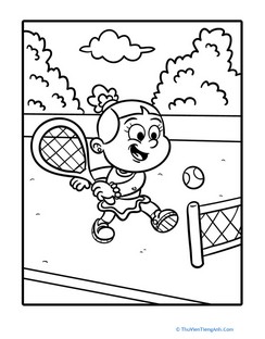 Tennis Player Coloring Page
