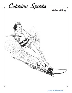 Waterskiing Coloring Page