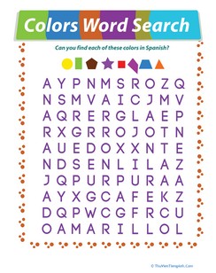 Colors in Spanish Word Search