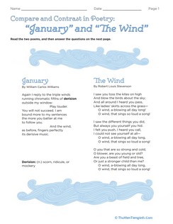 Compare and Contrast in Poetry: “January” and “The Wind”