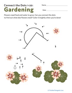 Dot to Dot 1-20: Gardening