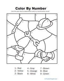Construction Color by Number #1