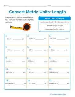 Convert Metric Units: Length