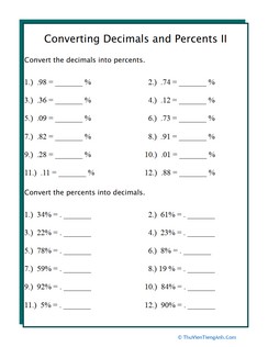 Converting Percents to Decimals