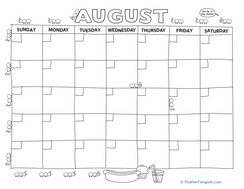 Create a Calendar: August