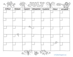 Create a Calendar: July