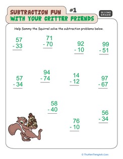 Critter Subtraction Fun #1