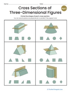 Cross Sections of Three-Dimensional Figures: Part 1