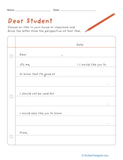 Dear Student: Letter Template