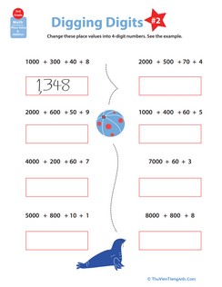 Digging Digits: Practice Place Value #2
