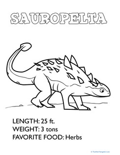 Coloring Dinosaurs: Sauropelta