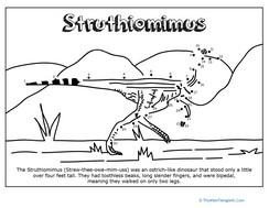 Dino Dot to Dot: Struthiomimus