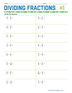 Dividing Fractions #1