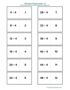 Division Flashcards 4