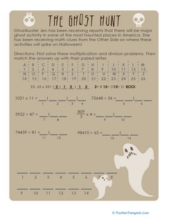 Multiplication and Division Practice: Ghost Hunt