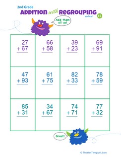 Double Digits! Practice Vertical Addition with Regrouping 2
