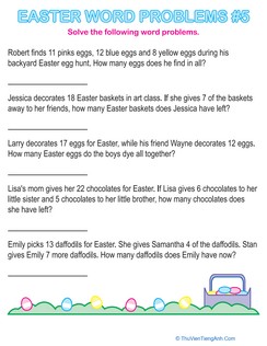 Easter Word Problems #5