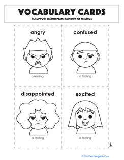Vocabulary Cards: A Rainbow of Feelings