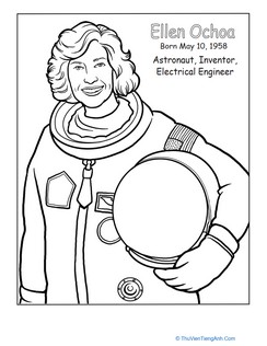 Ellen Ochoa Coloring Page