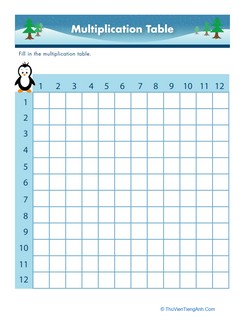 Empty Multiplication Table