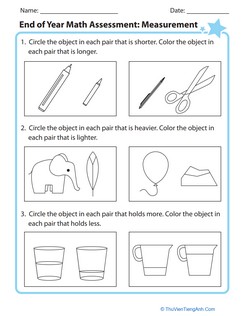 End of Year Math Assessment: Measurement