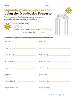 Expanding Linear Expressions Using the Distributive Property