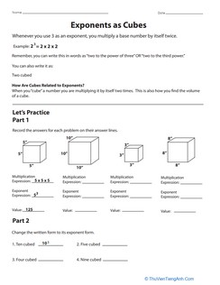 Exponents as Cubes