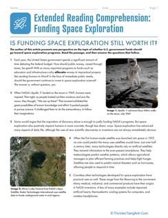 Extended Reading Comprehension: Funding Space Exploration
