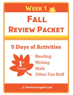 First Grade Fall Review Packet – Week 1