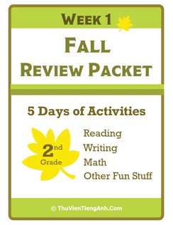 Second Grade Fall Review Packet – Week 1