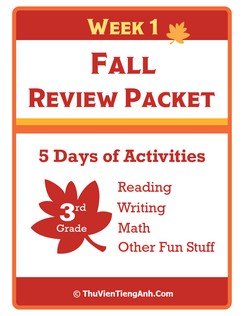 Third Grade Fall Review Packet – Week 1