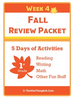 First Grade Fall Review Packet – Week 4