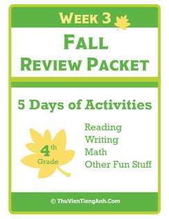Fourth Grade Fall Review Packet – Week 3