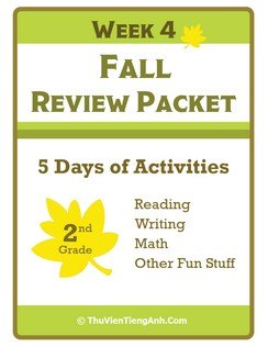 Second Grade Fall Review Packet – Week 4