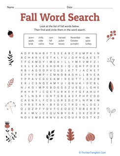 Fall Word Search