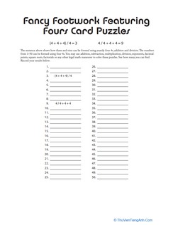 Number Puzzle: Four Fours