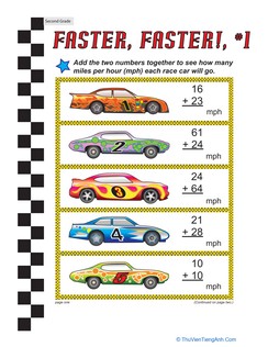 Faster, Faster: Two-Digit Addition #1